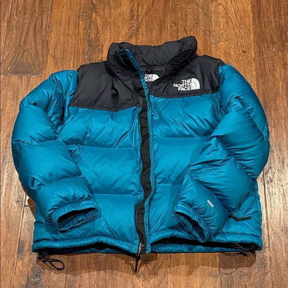 XL Women’s Authentic 1996 Retro Nuptse Jacket The North Face Teal and Black - Picture 1 of 12